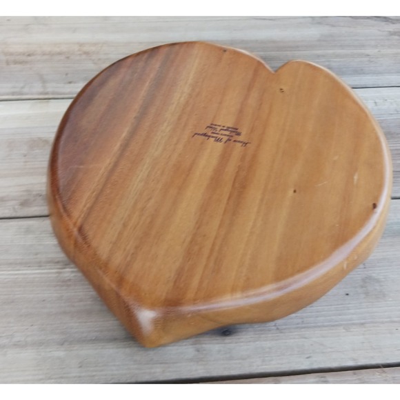 Wooden Monkey Pod Hawaii Chip and Dip Leap Serving Tray, Vintage MCM - Picture 6 of 10